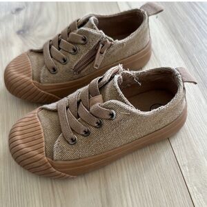 Brown Canvas Kids Sneakers